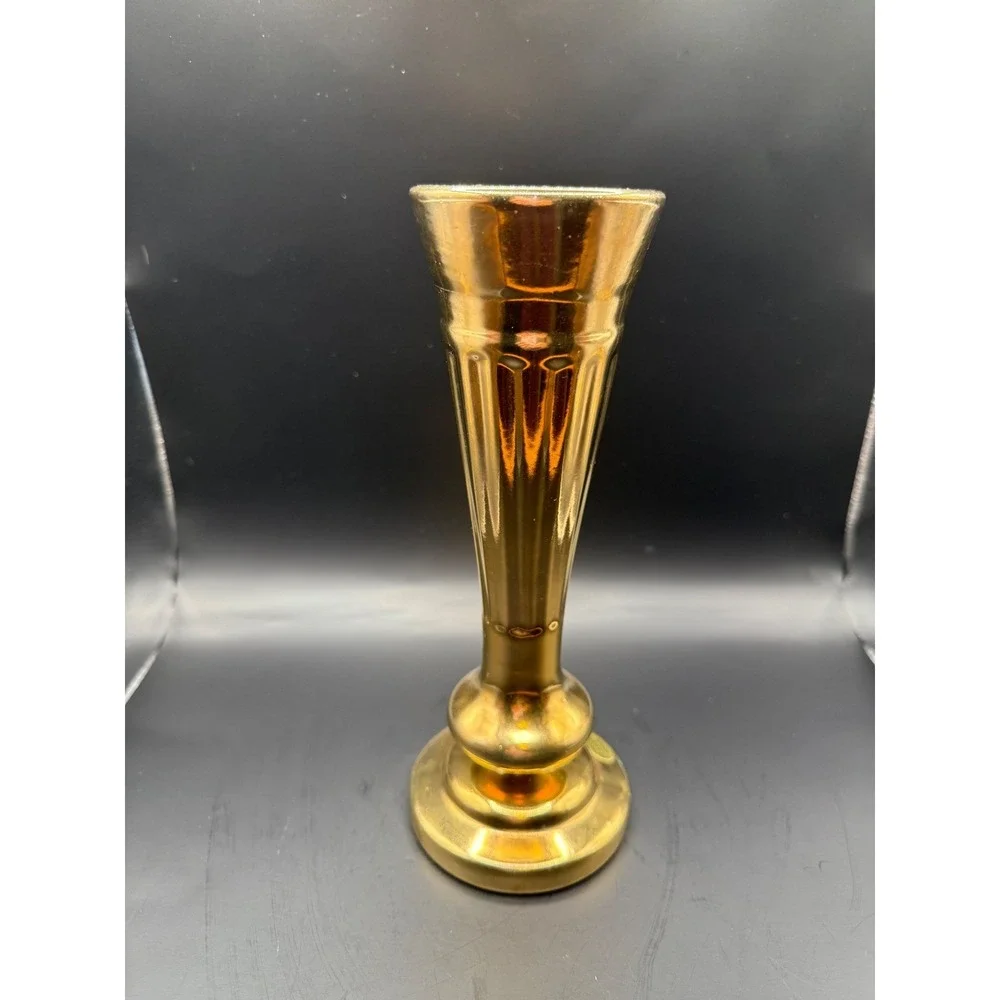 Haeger Pottery USA Gold Vase, 22‎ Karat Gold Accent, Home Decor Bud Vase Vintage